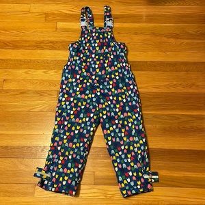 Hanna Andersson Tulip Floral Snow Bib Overalls 110 size 5